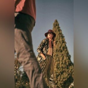 Ett Twa by Anthropologie Crushed Velvet Pant emerald green size xs